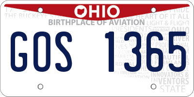 OH license plate GOS1365