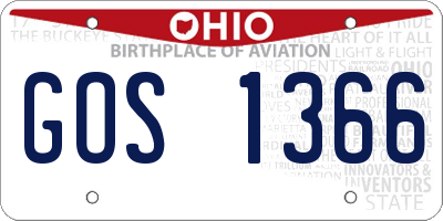 OH license plate GOS1366