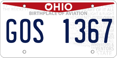 OH license plate GOS1367