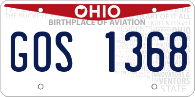 OH license plate GOS1368