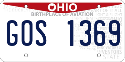 OH license plate GOS1369