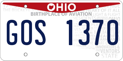 OH license plate GOS1370