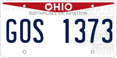 OH license plate GOS1373