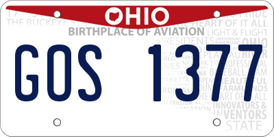 OH license plate GOS1377