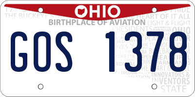 OH license plate GOS1378