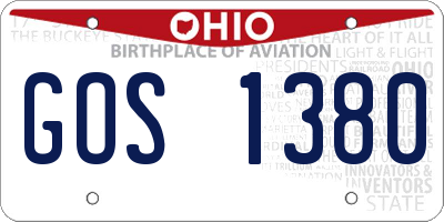 OH license plate GOS1380