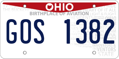 OH license plate GOS1382