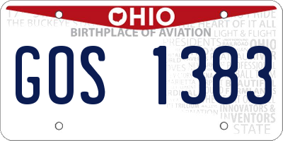OH license plate GOS1383