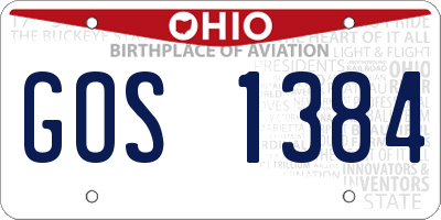 OH license plate GOS1384