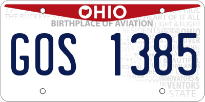 OH license plate GOS1385