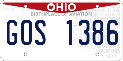OH license plate GOS1386