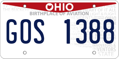 OH license plate GOS1388
