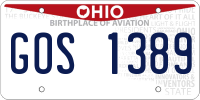 OH license plate GOS1389