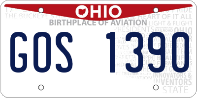 OH license plate GOS1390