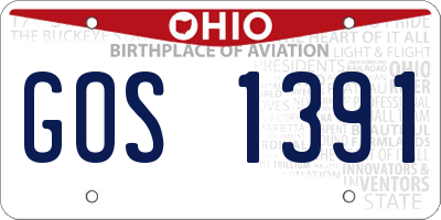 OH license plate GOS1391