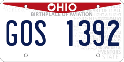 OH license plate GOS1392