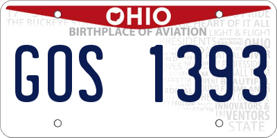 OH license plate GOS1393
