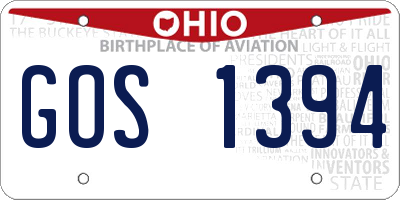 OH license plate GOS1394