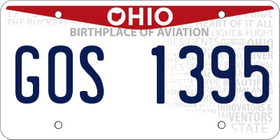 OH license plate GOS1395