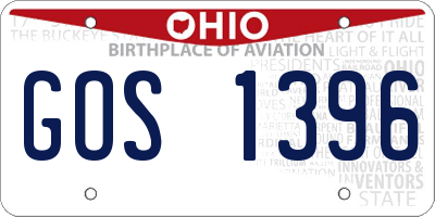 OH license plate GOS1396