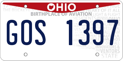 OH license plate GOS1397