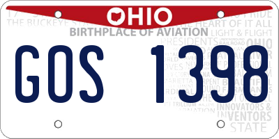 OH license plate GOS1398