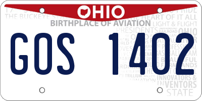 OH license plate GOS1402