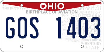 OH license plate GOS1403