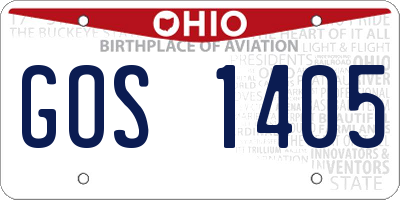OH license plate GOS1405