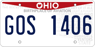 OH license plate GOS1406