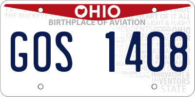 OH license plate GOS1408