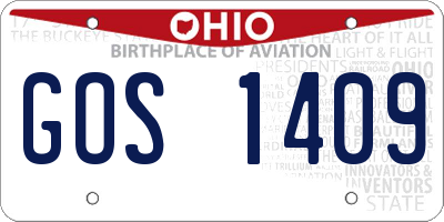 OH license plate GOS1409