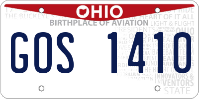 OH license plate GOS1410