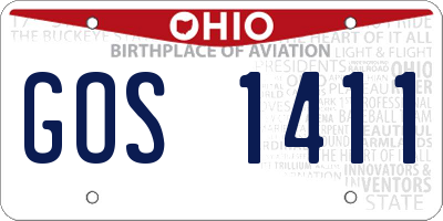 OH license plate GOS1411