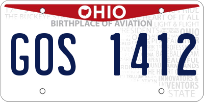 OH license plate GOS1412