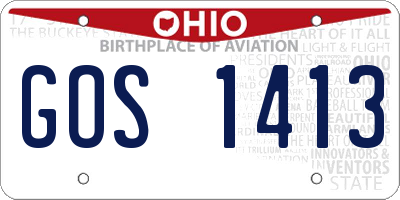 OH license plate GOS1413