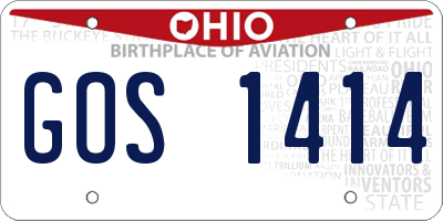 OH license plate GOS1414
