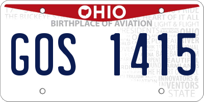 OH license plate GOS1415