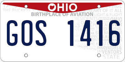 OH license plate GOS1416