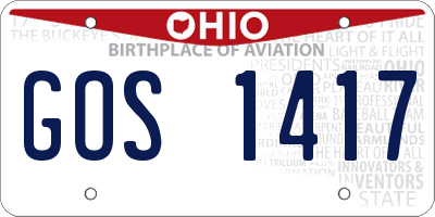 OH license plate GOS1417