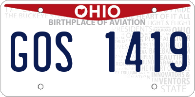OH license plate GOS1419