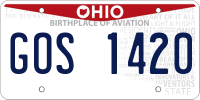 OH license plate GOS1420
