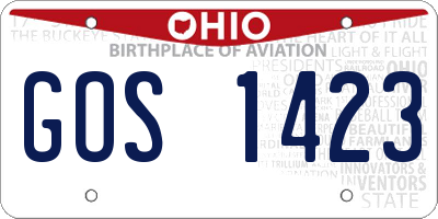OH license plate GOS1423