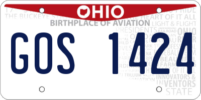 OH license plate GOS1424