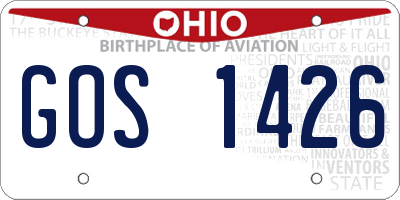 OH license plate GOS1426