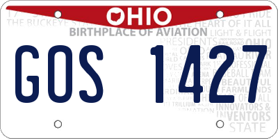 OH license plate GOS1427