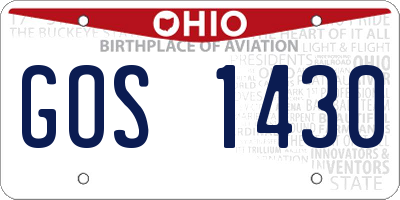 OH license plate GOS1430