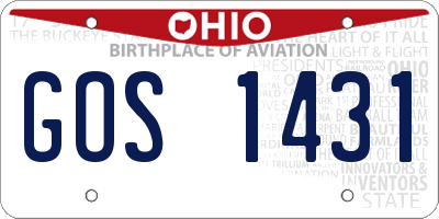 OH license plate GOS1431