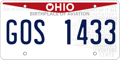 OH license plate GOS1433