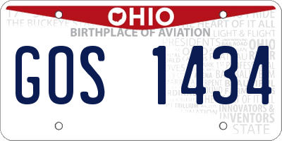 OH license plate GOS1434